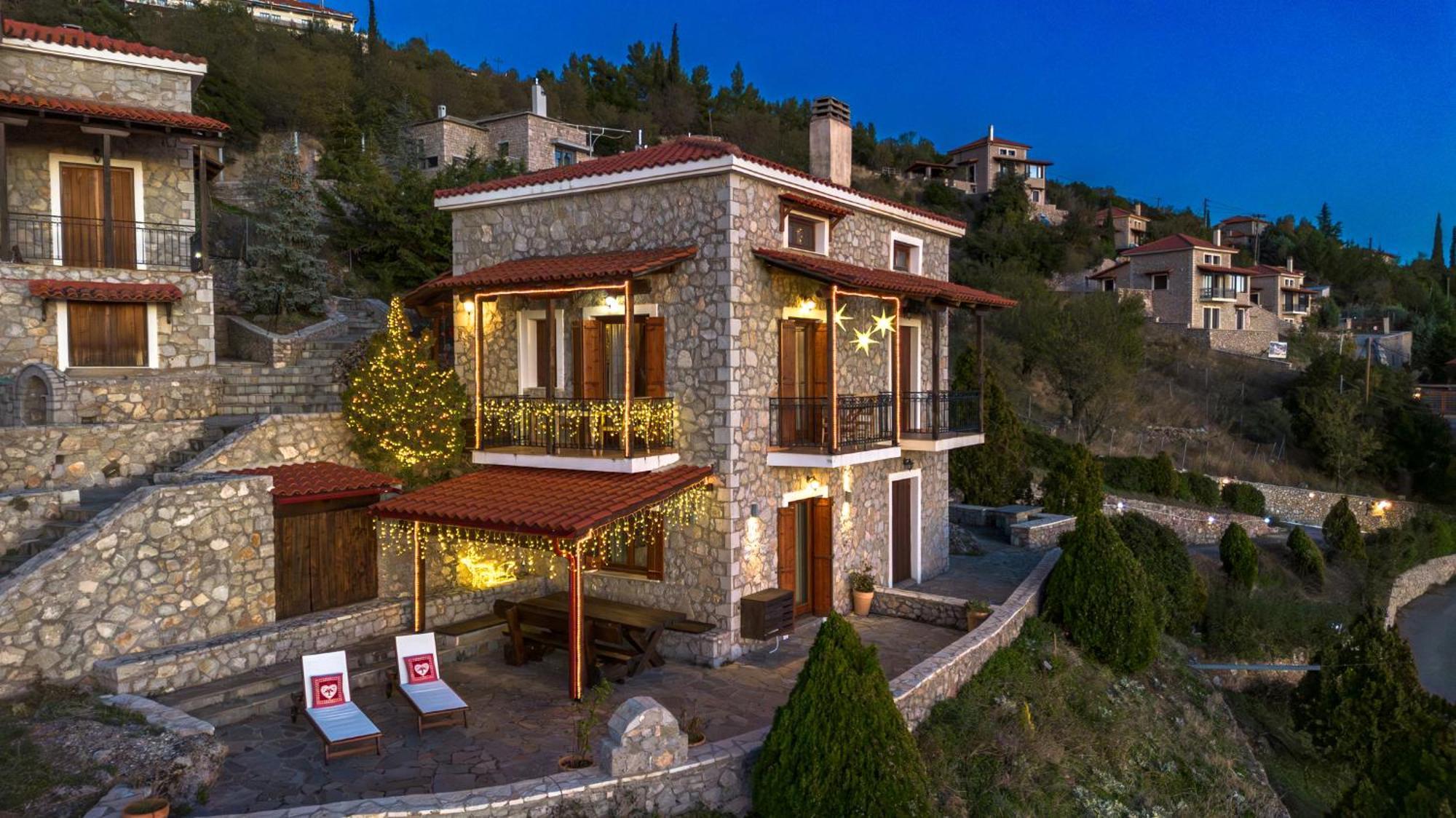 Rock Dandy Deluxe Chalet In Arachova - Delphi, Sauna, Prv Parking, Amazing View Buitenkant foto