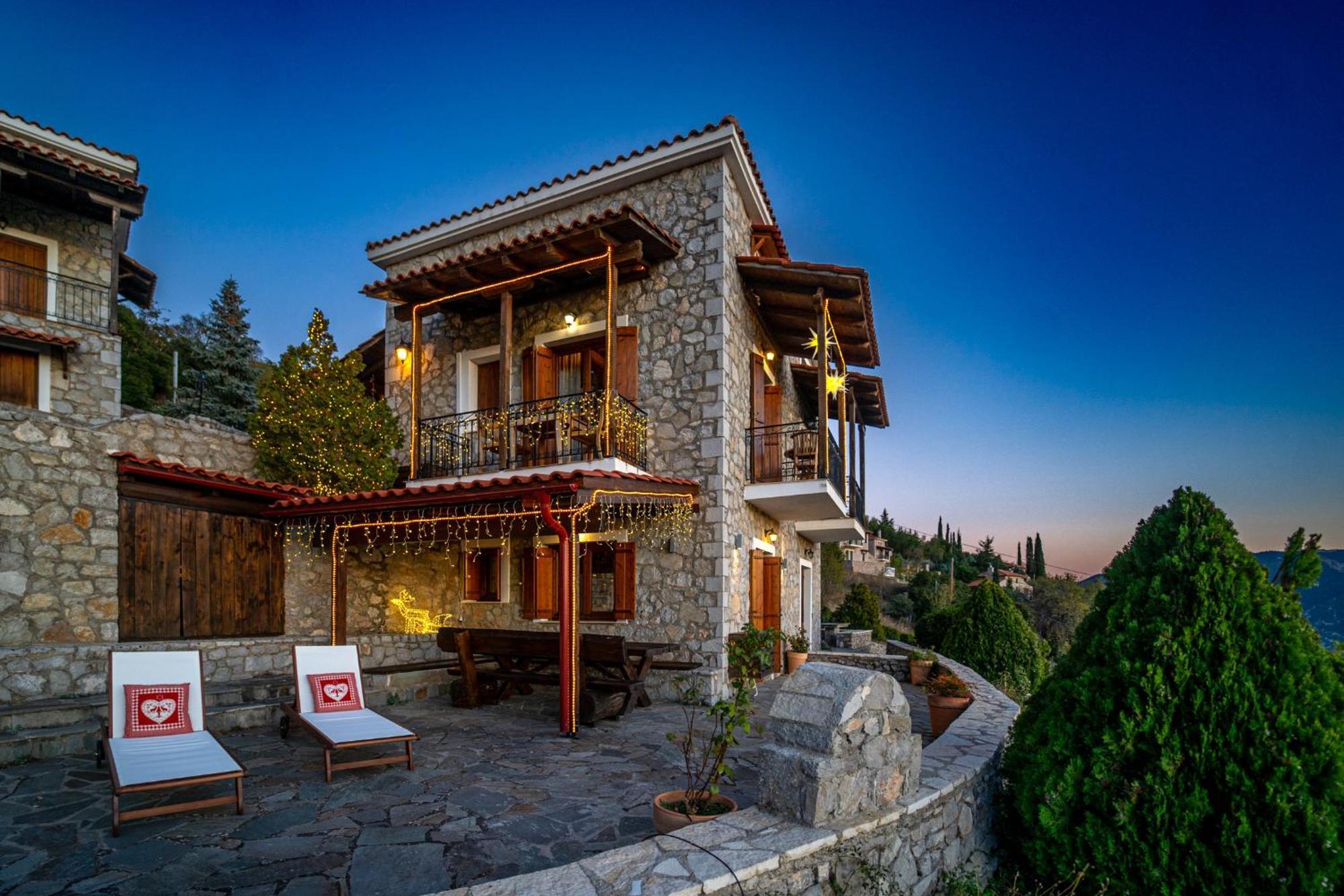 Rock Dandy Deluxe Chalet In Arachova - Delphi, Sauna, Prv Parking, Amazing View Buitenkant foto