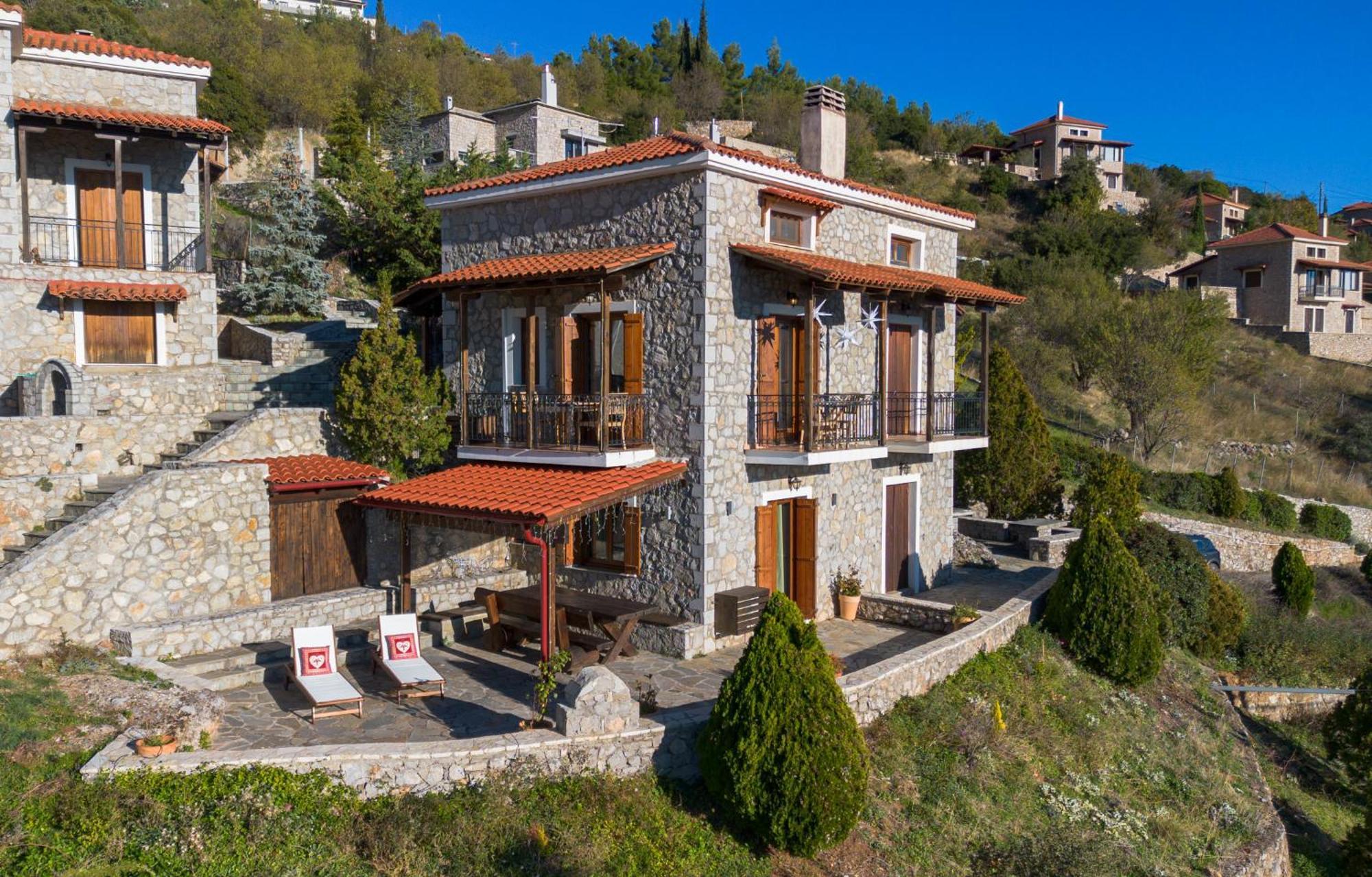 Rock Dandy Deluxe Chalet In Arachova - Delphi, Sauna, Prv Parking, Amazing View Buitenkant foto