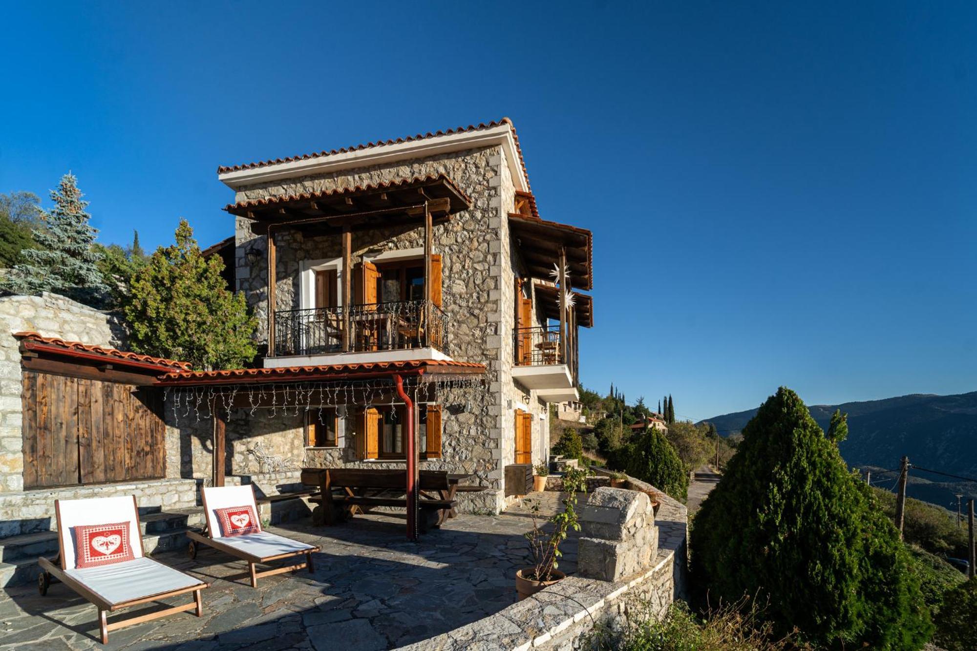 Rock Dandy Deluxe Chalet In Arachova - Delphi, Sauna, Prv Parking, Amazing View Buitenkant foto