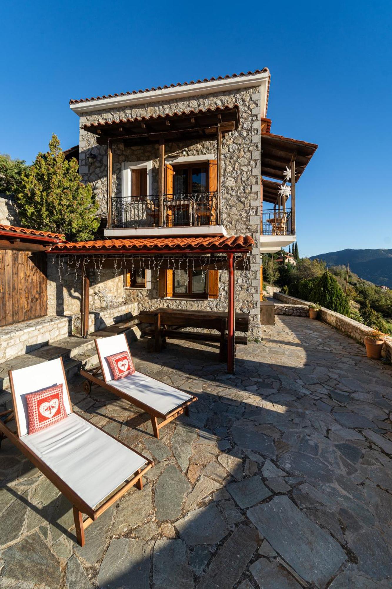 Rock Dandy Deluxe Chalet In Arachova - Delphi, Sauna, Prv Parking, Amazing View Buitenkant foto