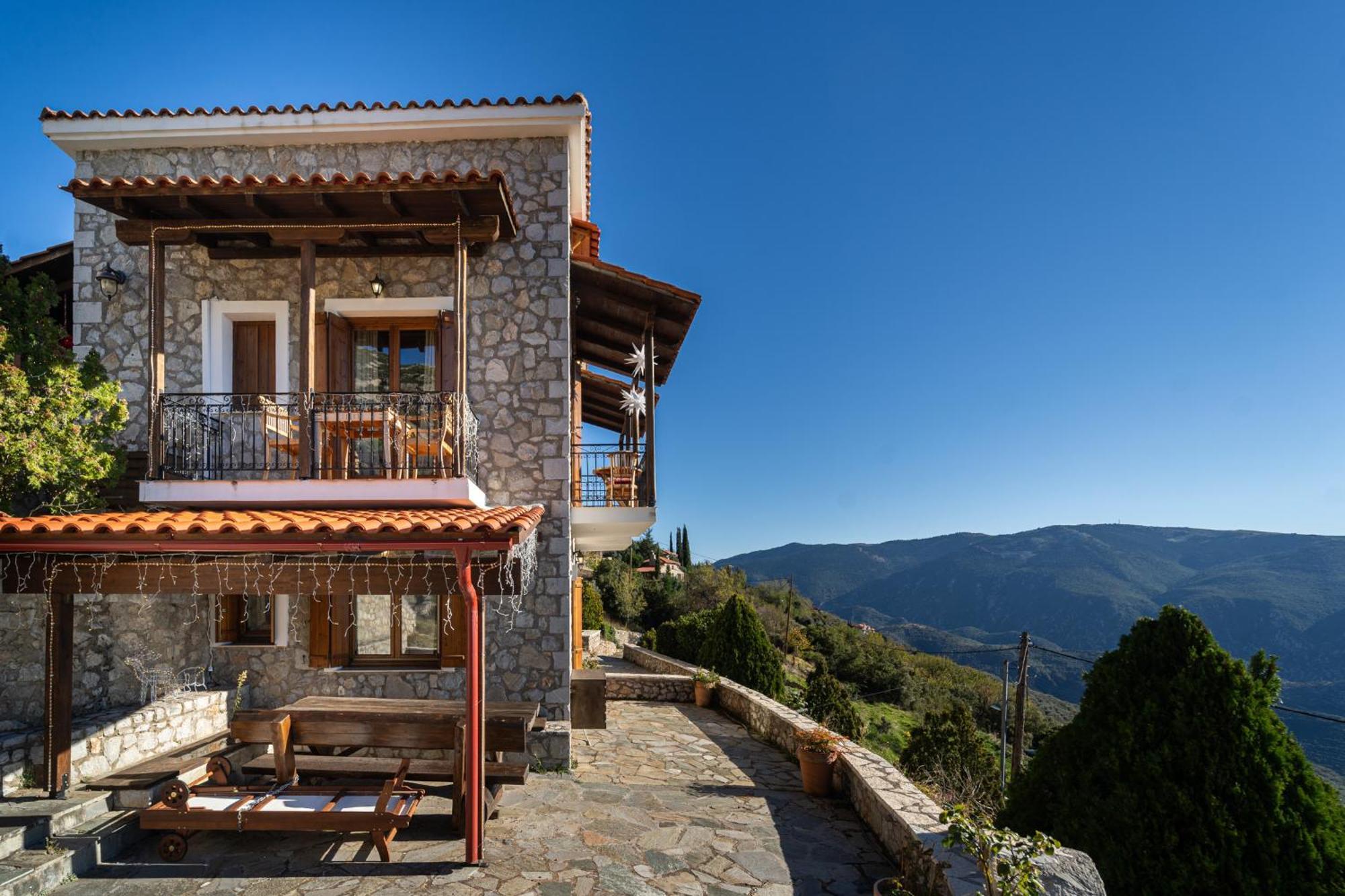 Rock Dandy Deluxe Chalet In Arachova - Delphi, Sauna, Prv Parking, Amazing View Buitenkant foto