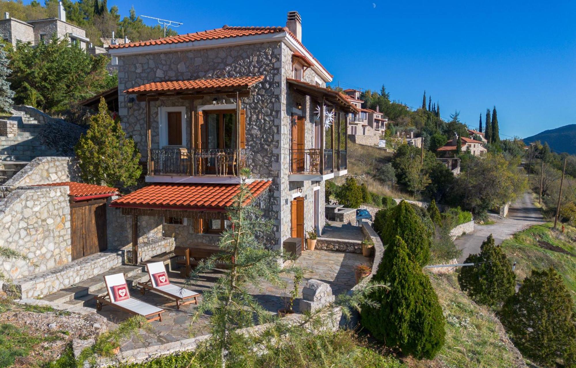 Rock Dandy Deluxe Chalet In Arachova - Delphi, Sauna, Prv Parking, Amazing View Buitenkant foto
